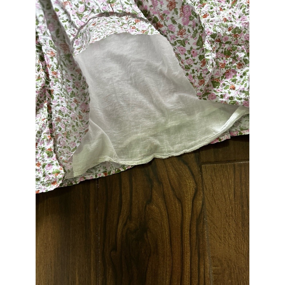 Hayden Los Angeles Mini Babydoll Dress Smocked Med Cottage Ruffle Floral Boho - Picture 6 of 7